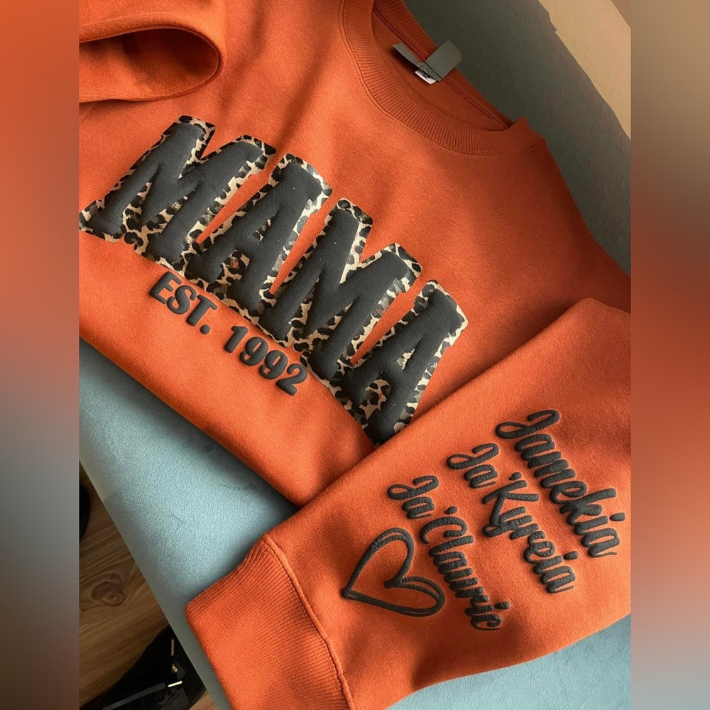 Custom MAMA puffy vinyl crewneck